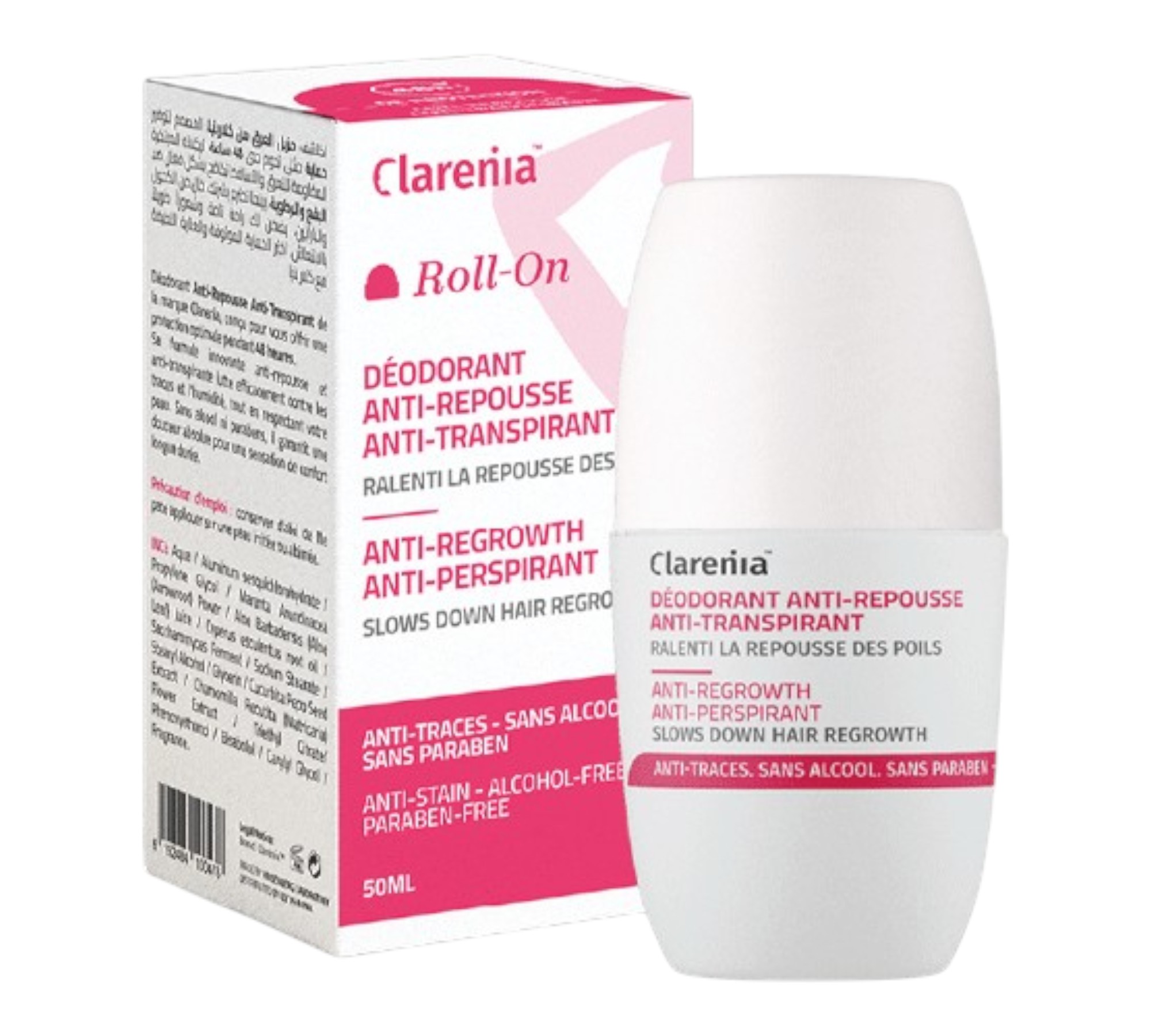CLARENIA DEODORANT ANTI REPOUSSE ANTI TRANSPIRANT 50ML